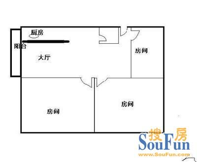 麓景西路小区麓景西路小区 3室 户型图 3室1厅1卫1厨 80.00㎡