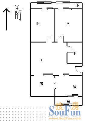 东仓门小区东仓门小区 0室 户型图 3室2厅1卫1厨 112.00㎡