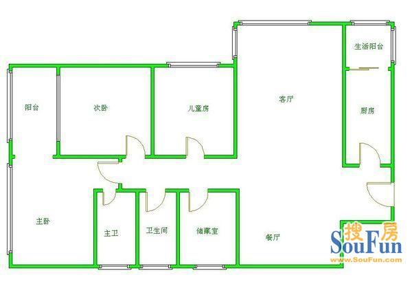 成电花园户型图 4室2厅2卫1厨 130.00㎡