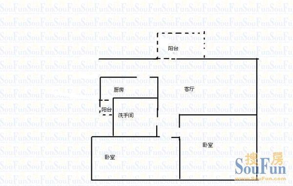 莞都可苑莞都可苑 2室 户型图 2室1厅1卫1厨 68.00㎡