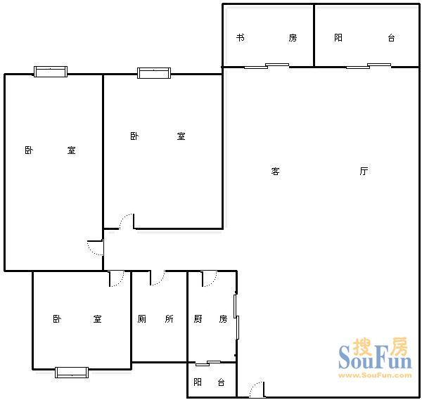 置信玉园清水湾置信玉园清水湾 4室 户型图&nbsp;4室2厅1卫1厨 108.00㎡