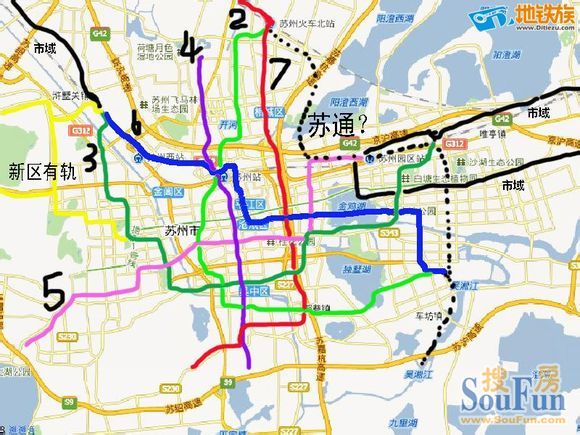 苏州地铁7线规划图,黄埭又被抛弃了么?