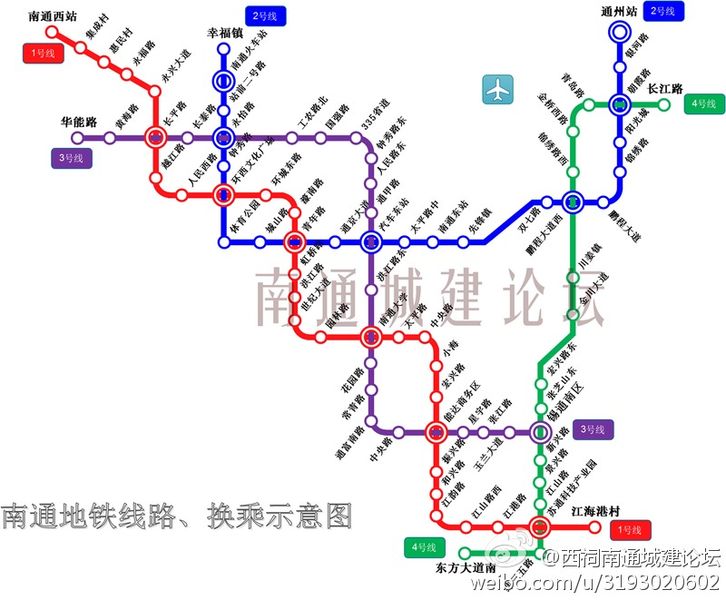 网上盛传的南通轨道交通详细线路规划换乘图 名邸这边是3号线吗?