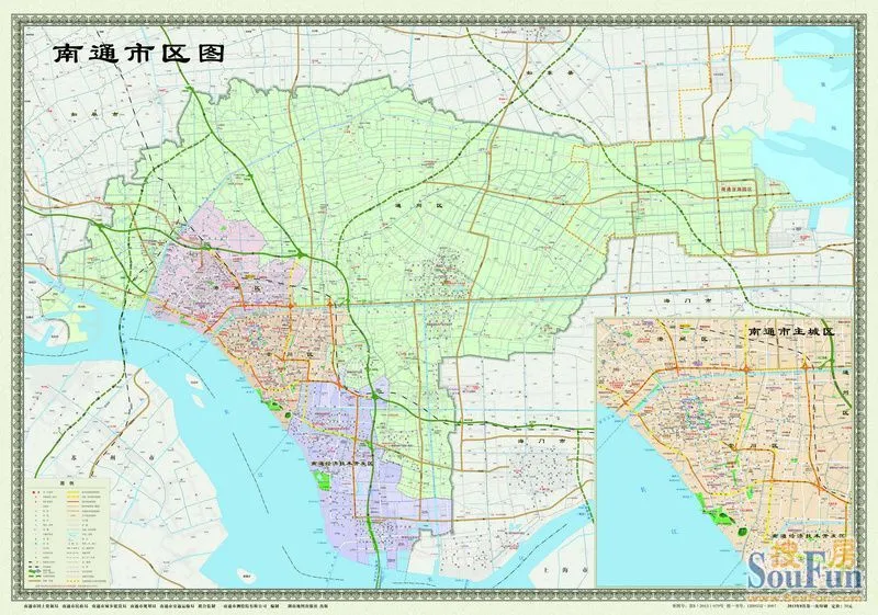 2013年南通市区图和行政区图