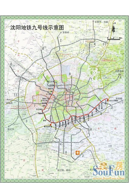 沈阳市地铁九号线规划图