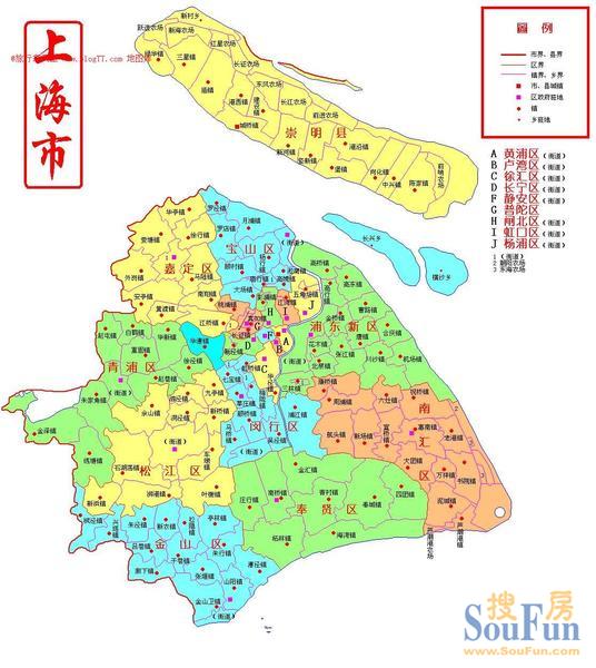 上海行政区划地图 -2004年.