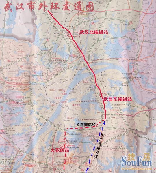 强烈要求新的京广铁路货运主通道改道:从天兴洲大桥-武昌东站直接南下