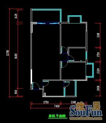转发一邻居的两房改三房设计图,大家看看给点意见!