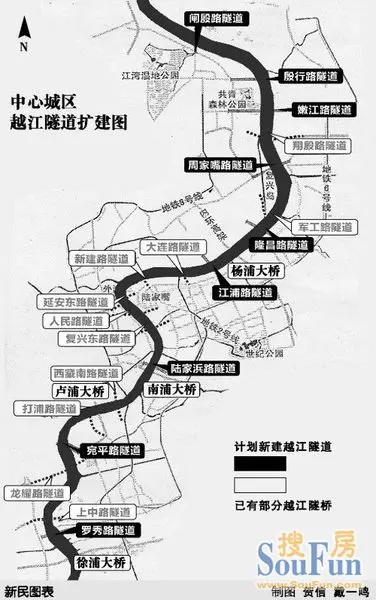 重要消息:周家嘴路越江隧道到浦东的规划图出来了