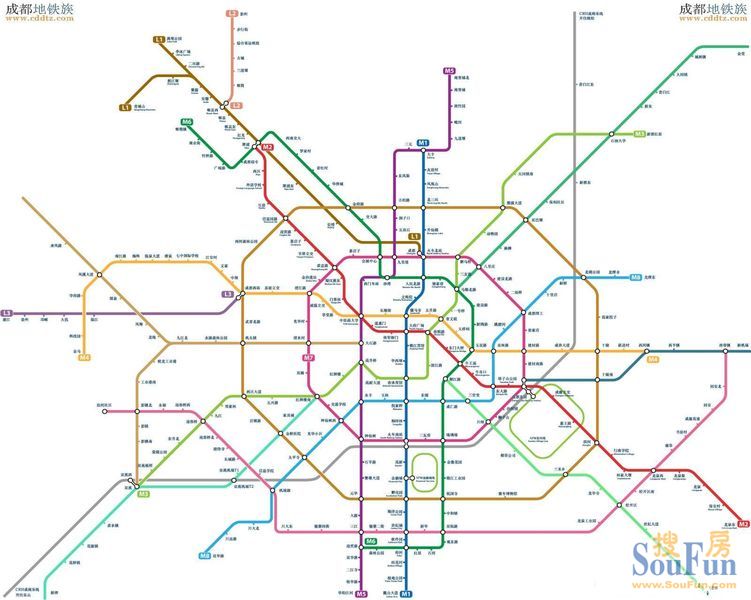 成都地铁6号线的线路图！