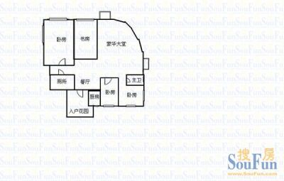 湘江世纪城望江苑户型图4室2厅2卫1厨 户型图 4室2厅2卫1厨