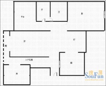 比华利国际城 2室 户型图