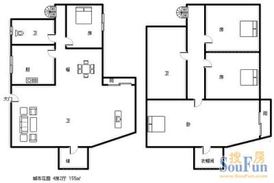 城市花园 4室 户型图