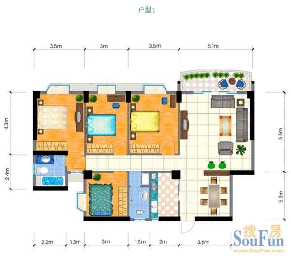 绿苑海景国际户型图