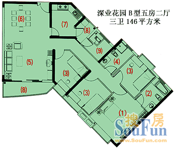 深业花园四房 南向看花园 新装修家私电全齐