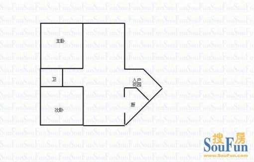 海口龙华国信大厦 1室1厅 39㎡ 1100元/月