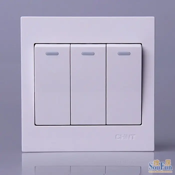 正泰new7-e009b三联单控开关(大翘板)