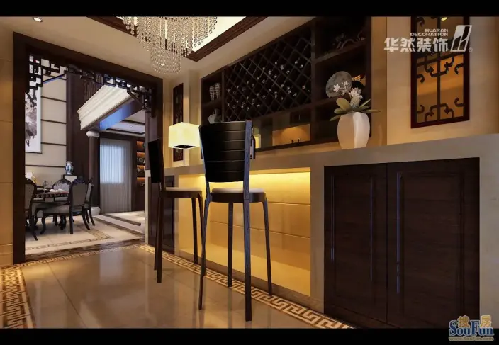 华然装饰—中式古典—内森庄园——餐厅图片