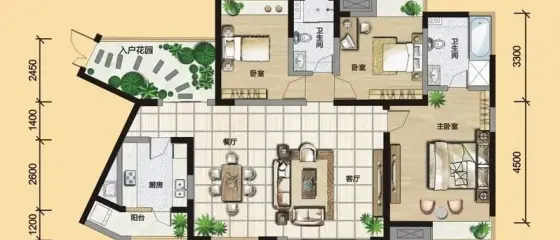 光谷新世界-欧美风情-三居室