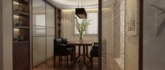 以现代的装饰与家具,结合古典中式的装饰元素图片