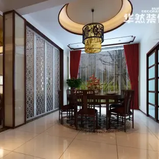 中式二居室屏风装修效果图大全2014图片-搜房网中式二
