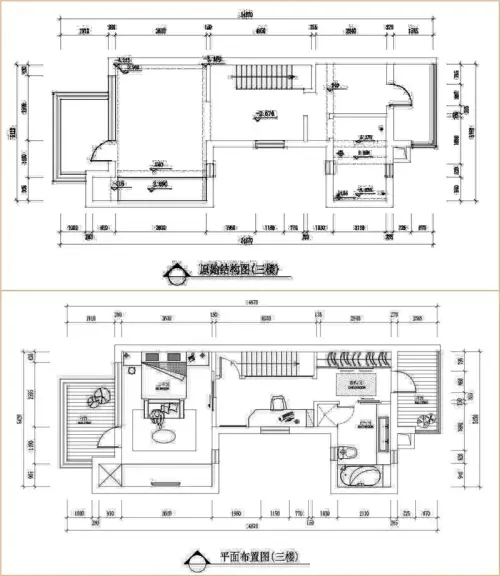 三楼原始房型及平面布置图