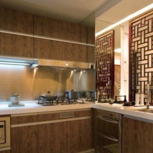 中式风格三居室厨房隔断装修图片欣赏
