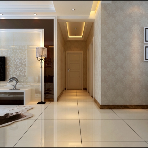 现代简约客厅走廊装修效果图