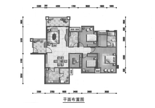 盛天华府-现代简约-三居室