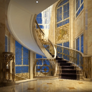 欧式别墅玄关楼梯装修效果图