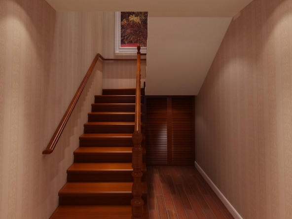亮点:木质楼梯和地板的搭配更能凸显大气,让人一看就特别有质感,舒适