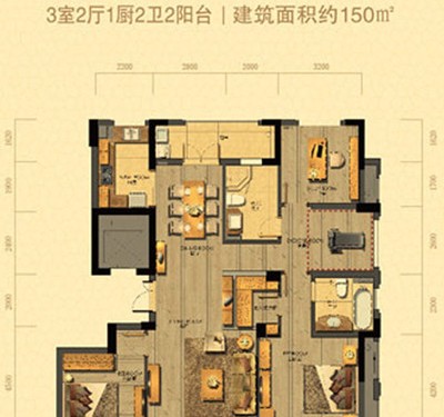 泊悦府-三居室-150平米-装修设计