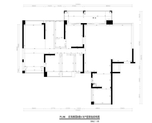 后海雅园户型图原始结构图5房2厅2卫