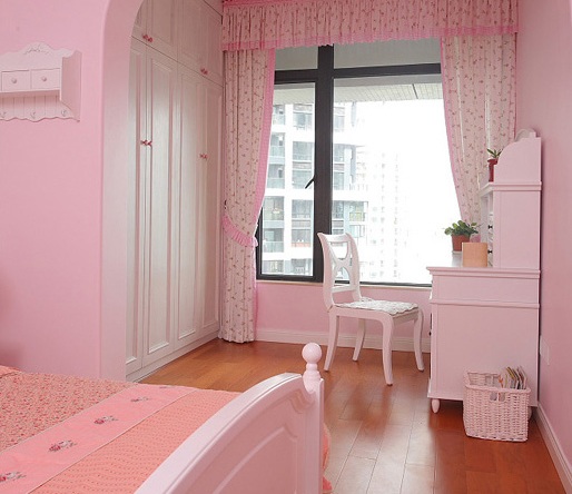 粉红色的小女孩的房间,满足了小女孩甜美的公主梦.