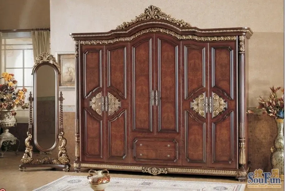 皇家一号 欧式家具 高档卧房 描金描银家具 8811b四门衣柜