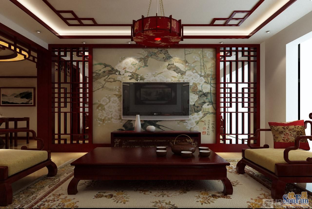 龙河花苑-中式古典-四居室