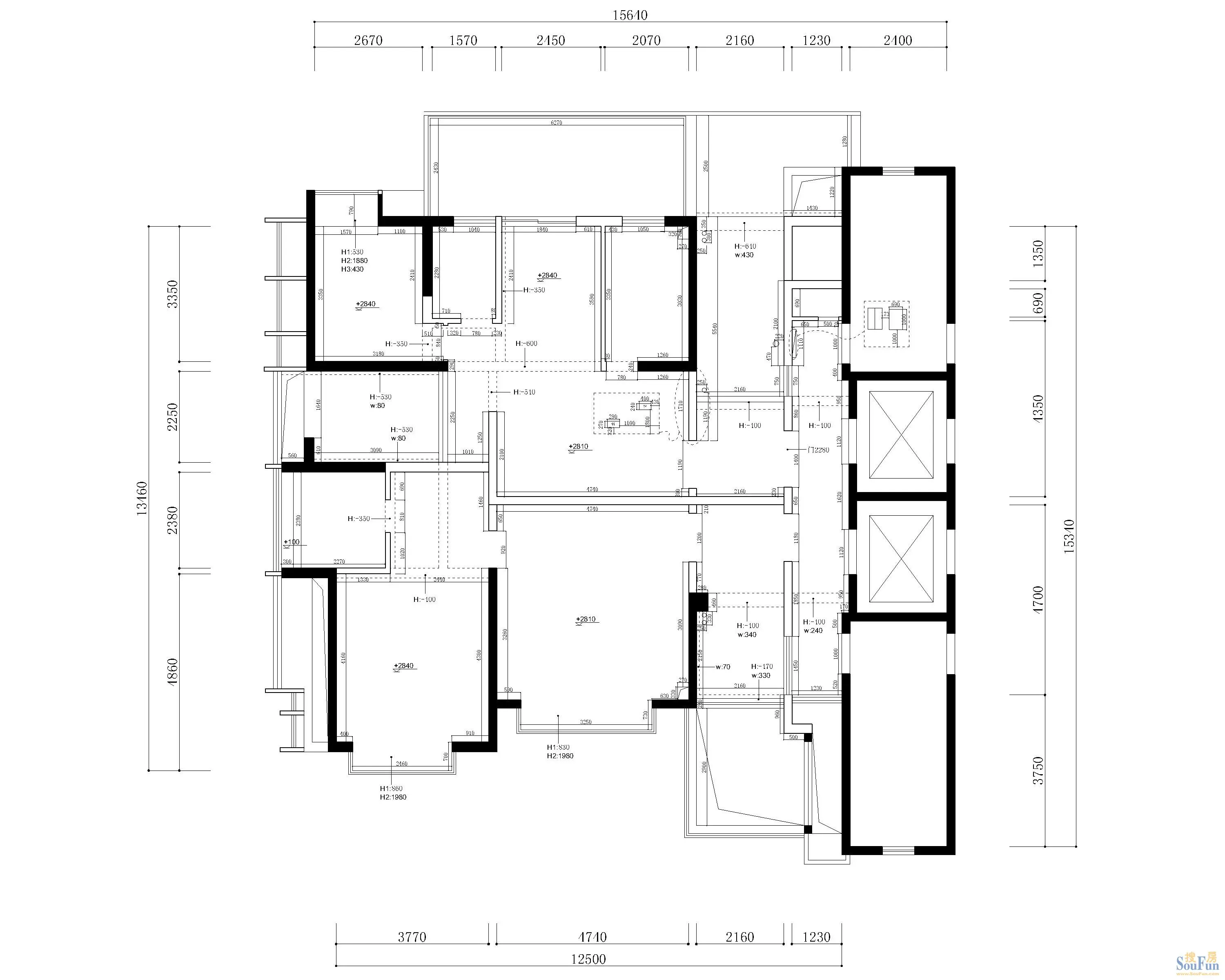 卓越维港现代简约152平米四居室装修设计图片_样板间_实景图-搜房网