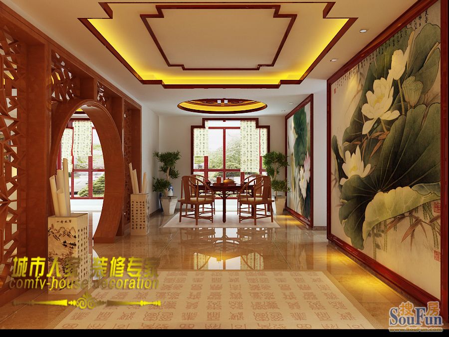 卓达书香园-中式古典-三居室