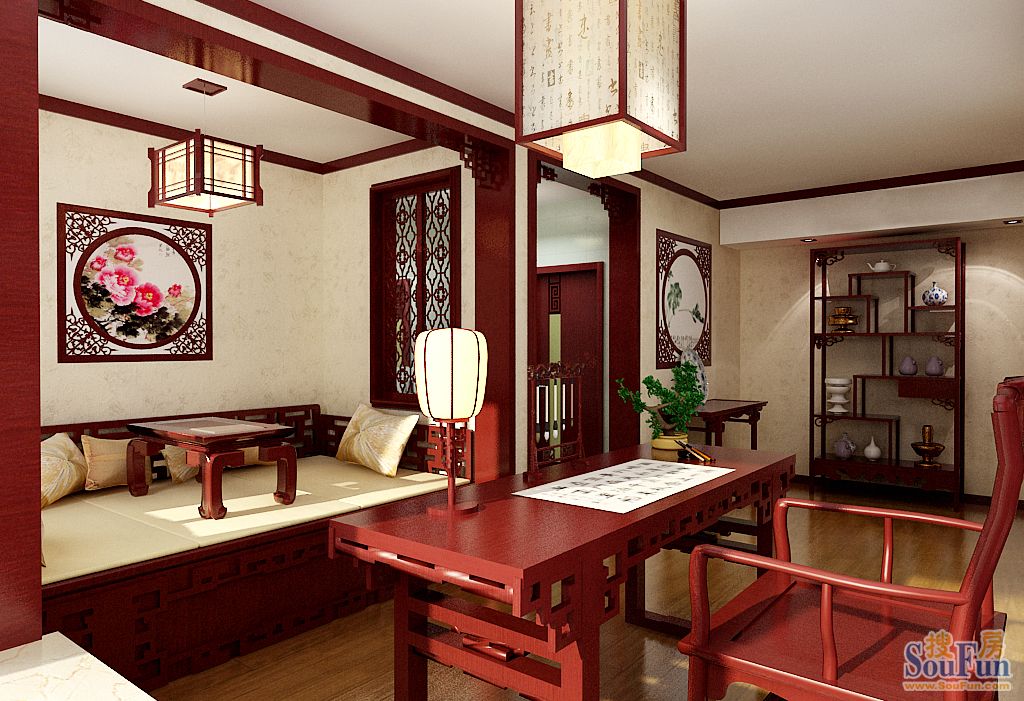 泊悦湾-中式古典-三居室