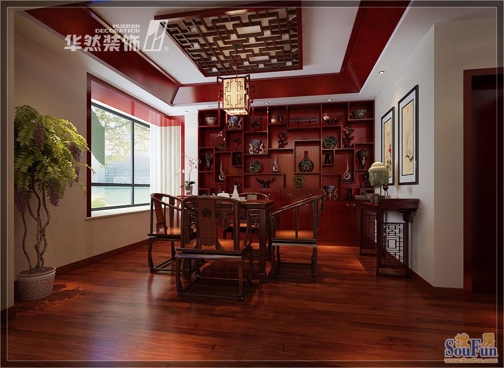 碧水雅居-中式古典-四居室
