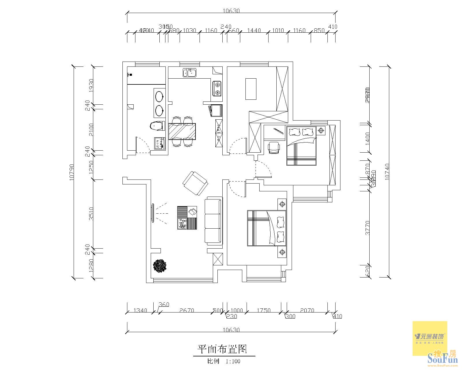双湖锦苑-中式古典-三居室