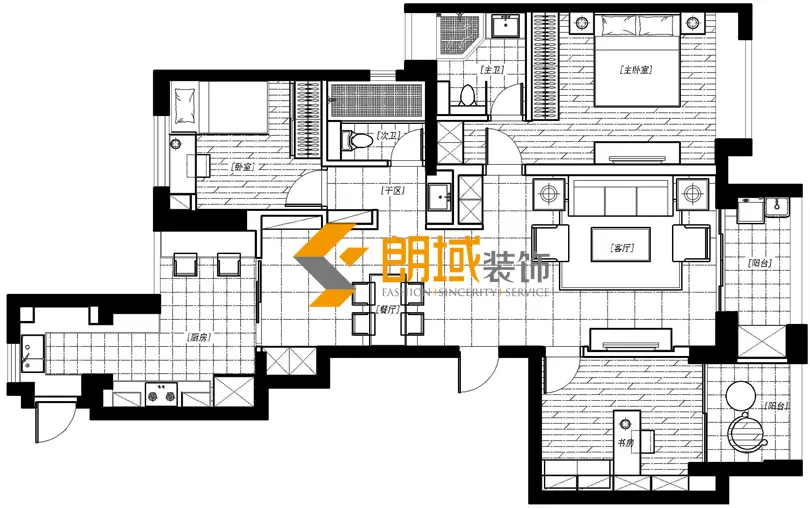 东外滩1号-现代简约-二居室
