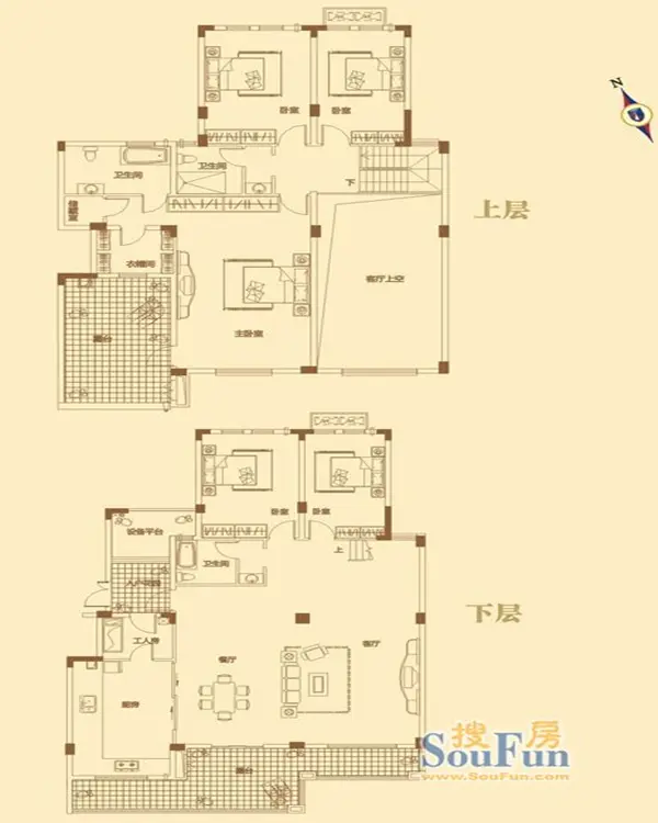 保利蓝海郡-跃层-288-户型图