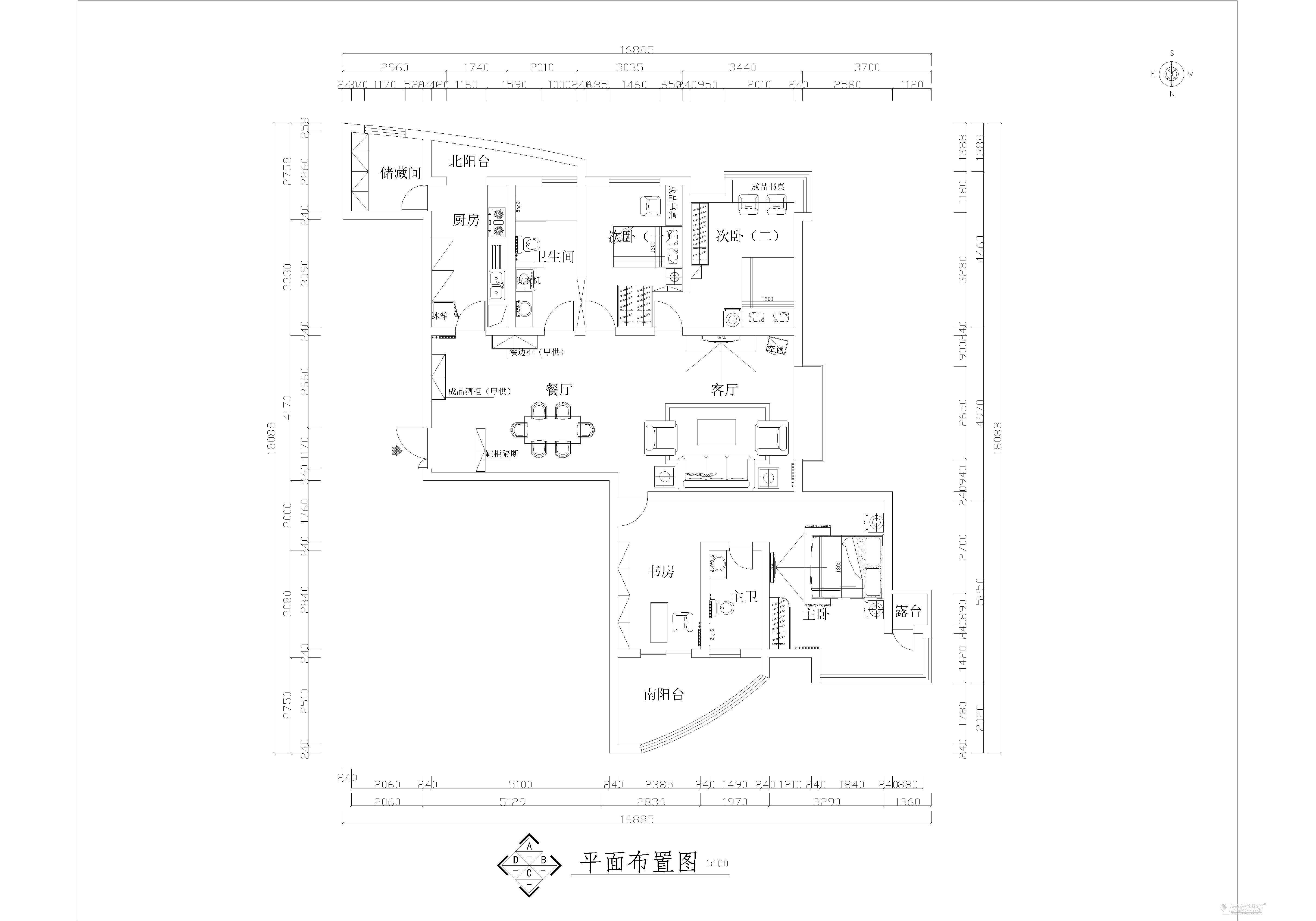 银基王朝-中式古典-三居室