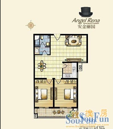 安金丽园-中式古典-三居室