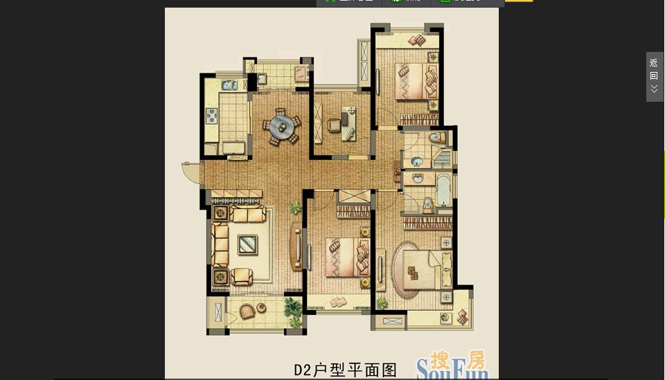 复地·悦城-中式风格-四居室
