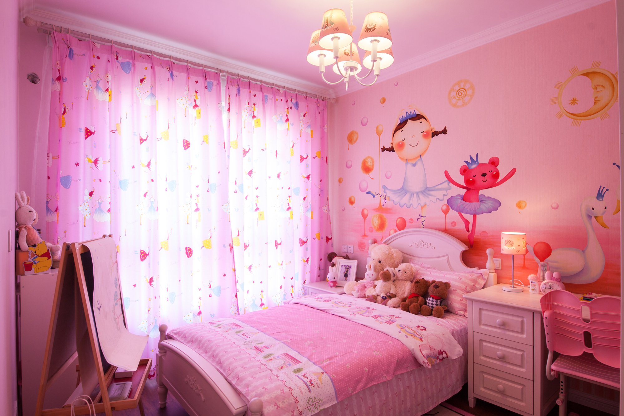 粉色墙纸卧室壁纸温馨