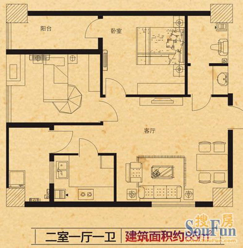 郑州新天地三期人和居-中式古典-二居室