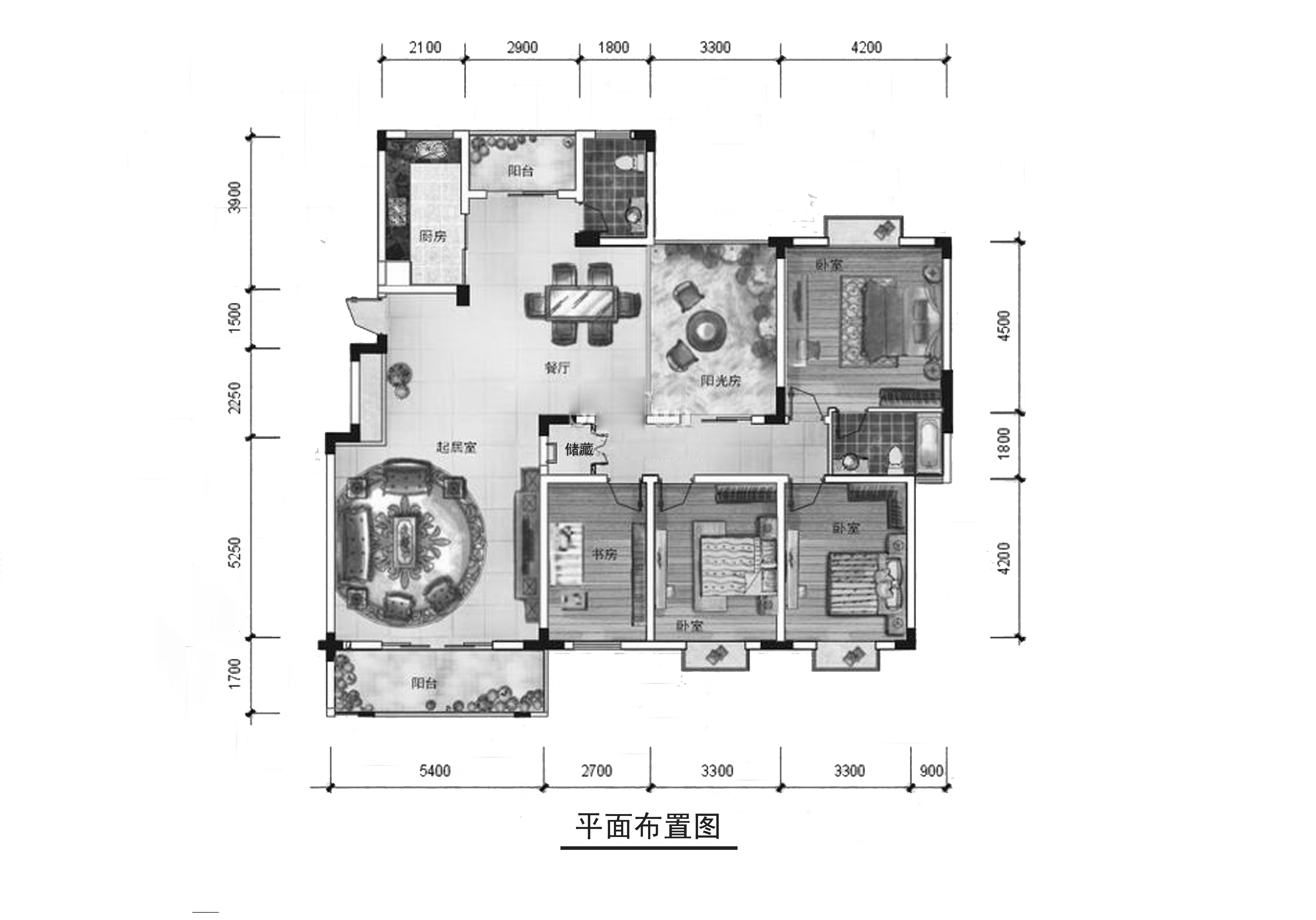天昌凯悦国际-四居室-190.47平米-装修设计