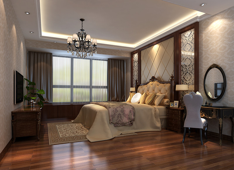 新中式风格-4居室-大气、奢华、上档次。
